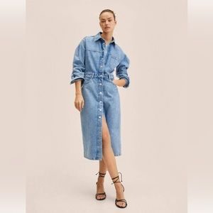 Mango AMALIEN Women's Denim Shirt Dress XS